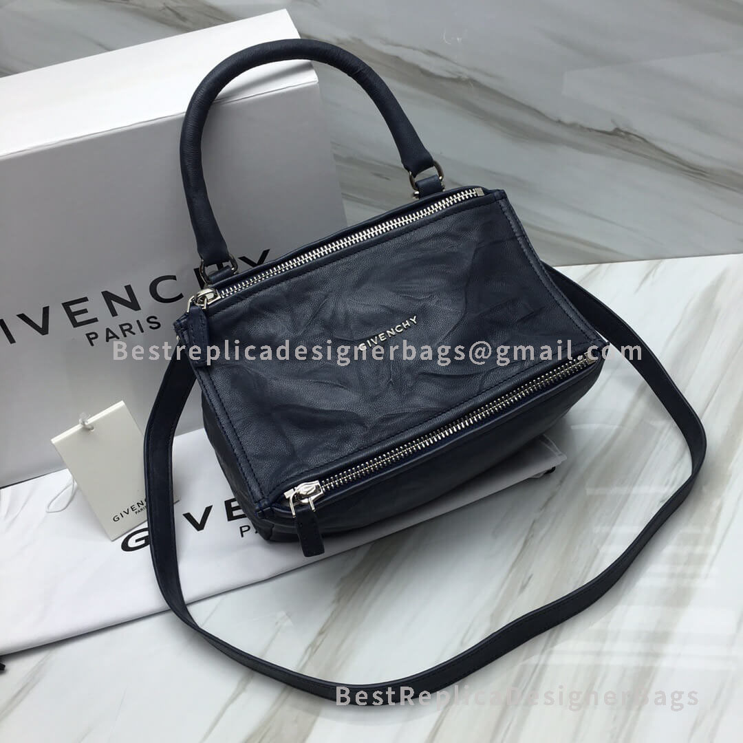 Givenchy Mini Pandora Bag In Aged Leather Blue SHW 1-28588L